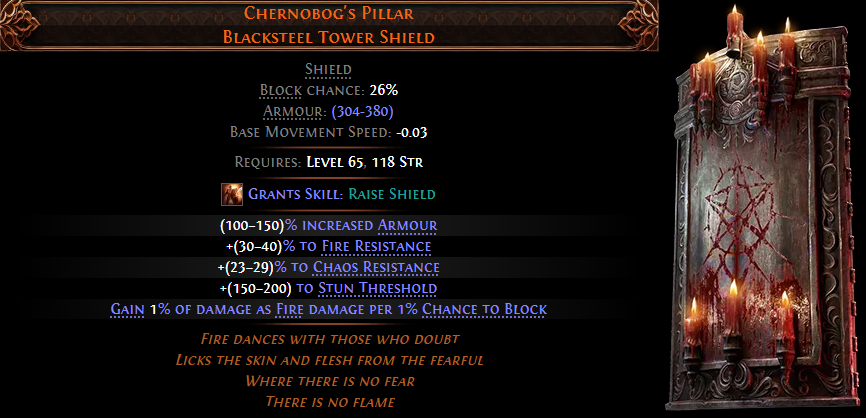 Chernobog's Pillar Blacksteel Tower Shield
